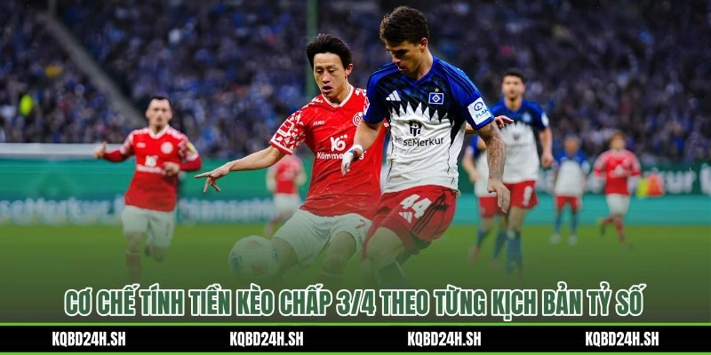 Kèo chấp 3/4 và bốn kịch bản tài chính tương ứng từng tỷ số